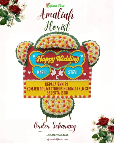 Karangan Papan Bunga Pernikahan di Nguter